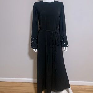 Dubai pearl embellished Abaya dress